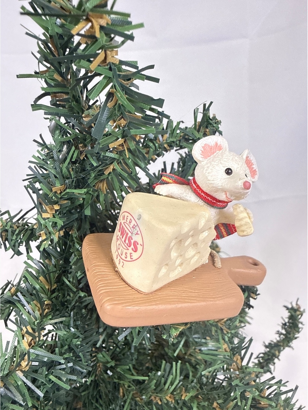 1992 Hallmark Merry Swiss Mouse Christmas Ornament